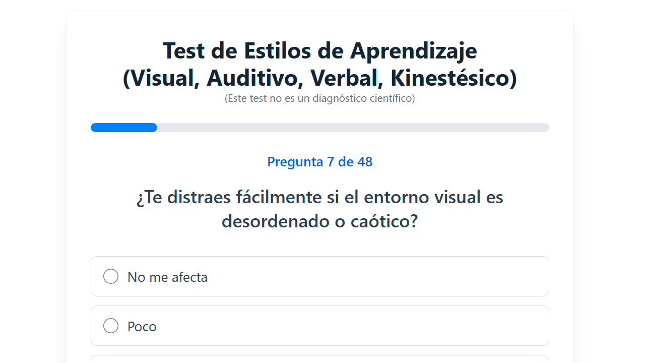 Test de estilos de aprendizaje