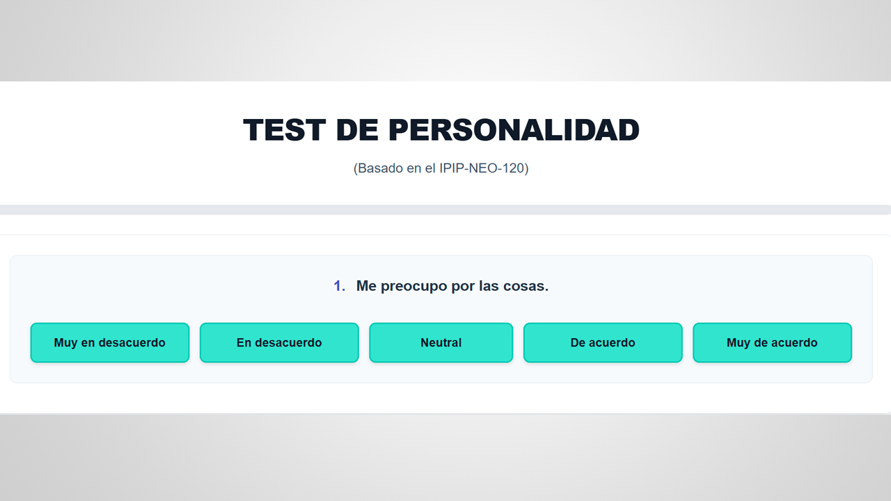 Test de Personalidad – basado en IPIP NEO 120