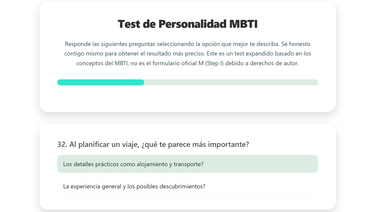 Test de Personalidad – basado en MBTI